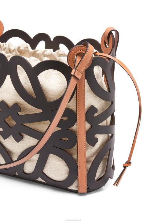 Loewe Small Anagram cut-out tote in calfskin 688V126 Women Black