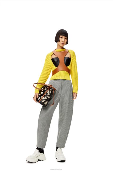 Loewe Small Anagram cut-out tote in calfskin 688V126 Women Black