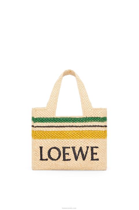 Loewe Small Font Tote in raffia 688V111 Women Natural/Multicolor