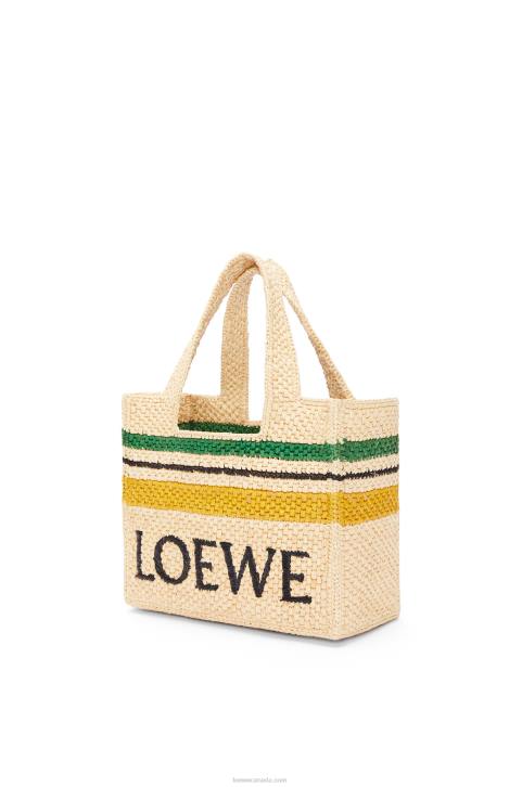 Loewe Small Font Tote in raffia 688V111 Women Natural/Multicolor
