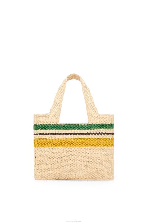 Loewe Small Font Tote in raffia 688V111 Women Natural/Multicolor