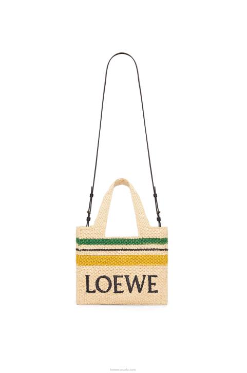 Loewe Small Font Tote in raffia 688V111 Women Natural/Multicolor