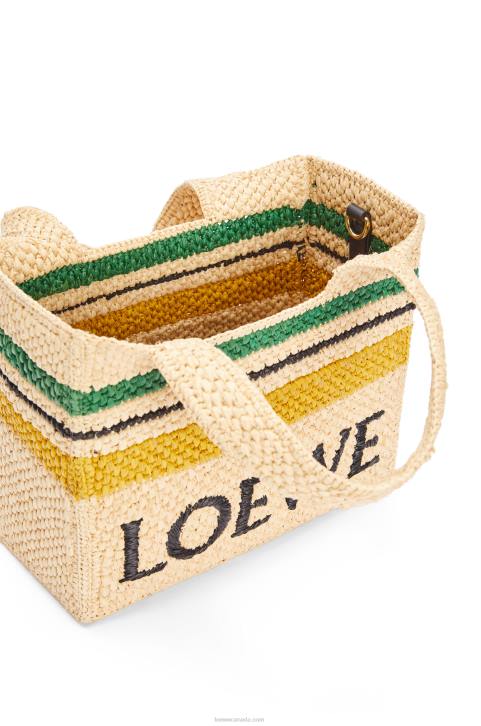 Loewe Small Font Tote in raffia 688V111 Women Natural/Multicolor