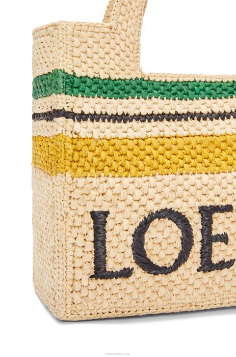 Loewe Small Font Tote in raffia 688V111 Women Natural/Multicolor