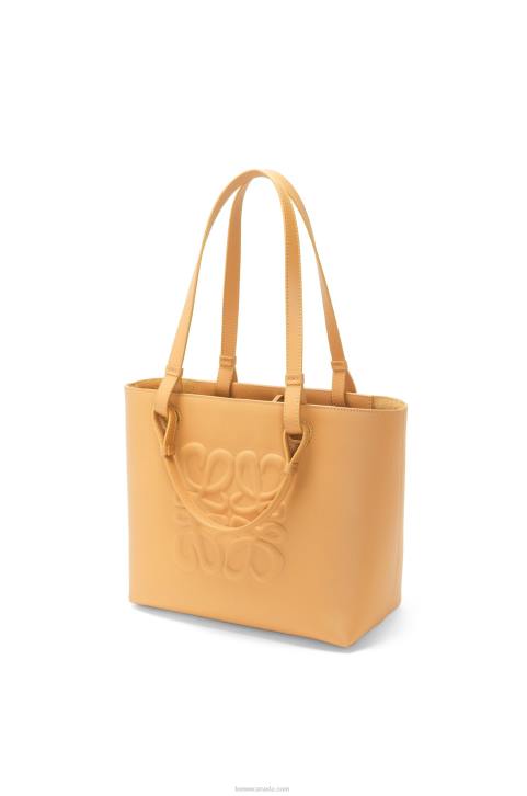Loewe Small Inflated Anagram Tote in classic calfskin 688V123 Women Warm Desert