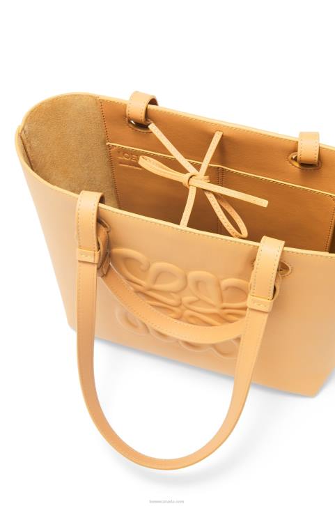 Loewe Small Inflated Anagram Tote in classic calfskin 688V123 Women Warm Desert