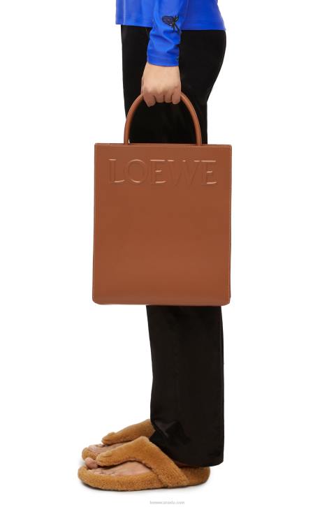 Loewe Standard A4 Tote in sleek calfskin 688V115 Women Tan
