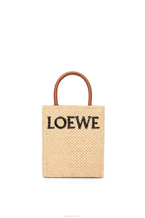 Loewe Standard A5 Tote bag in raffia 688V74 Women Natural/Black