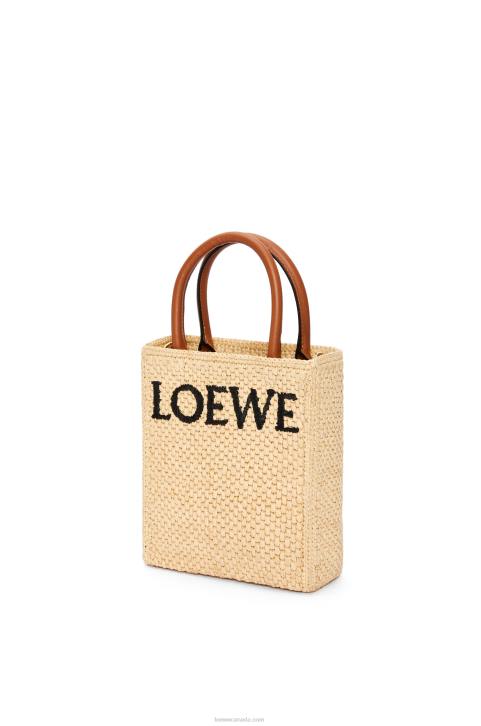 Loewe Standard A5 Tote bag in raffia 688V74 Women Natural/Black