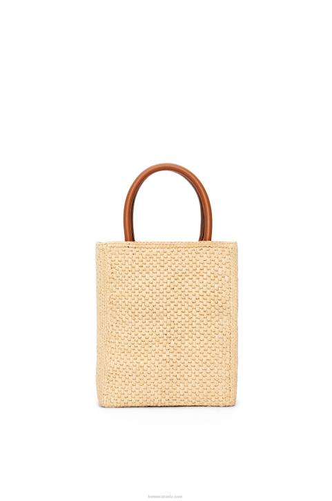 Loewe Standard A5 Tote bag in raffia 688V74 Women Natural/Black