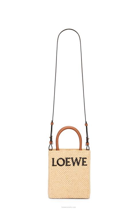 Loewe Standard A5 Tote bag in raffia 688V74 Women Natural/Black