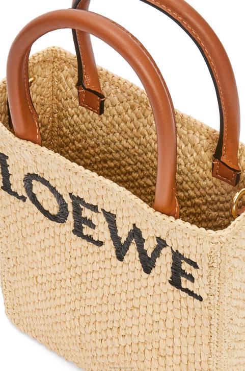 Loewe Standard A5 Tote bag in raffia 688V74 Women Natural/Black