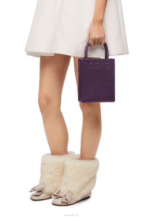 Loewe Standard A5 Tote in sleek calfskin 688V192 Women Deep Aubergine