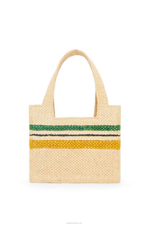 Loewe Striped Font Tote in raffia 688V14 Women Natural/Multicolor
