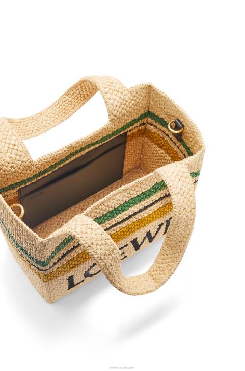 Loewe Striped Font Tote in raffia 688V14 Women Natural/Multicolor