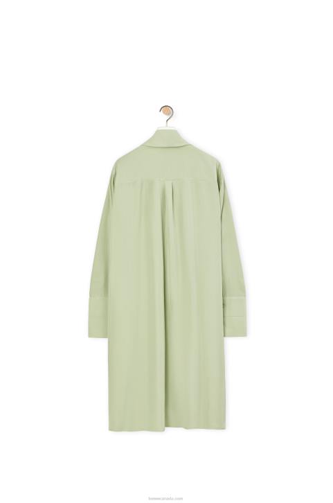 Loewe Anagram lavaliere dress in silk 688V1101 Women Pale Green