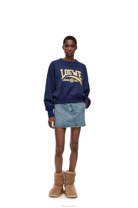 Loewe Anagram mini skirt in denim 688V1186 Women Mid Blue Denim