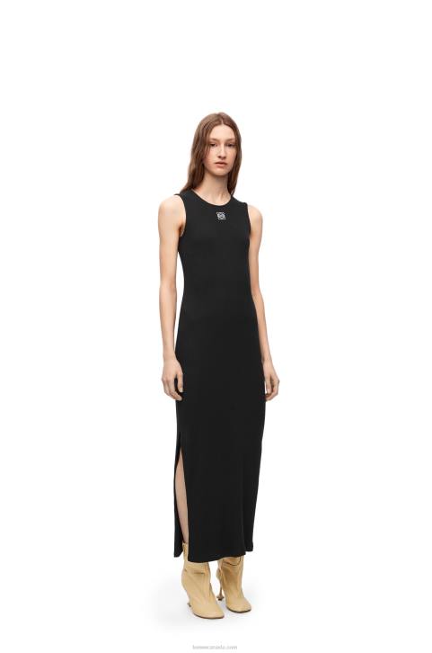 Loewe Anagram tank dress in cotton 688V1091 Women Black