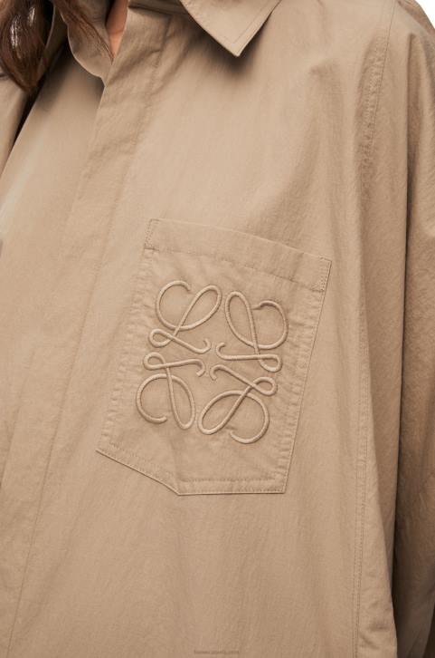 Loewe Anagram tunic dress in cotton 688V1050 Women Taos Taupe