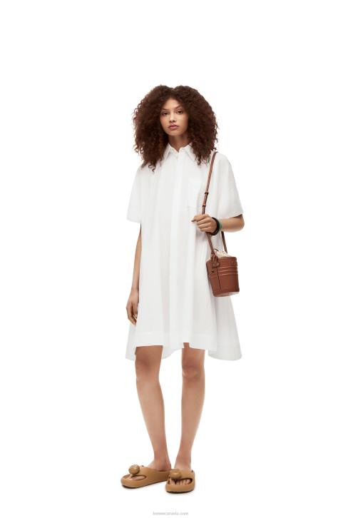 Loewe Anagram tunic dress in cotton 688V1056 Women White
