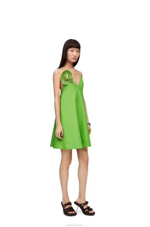 Loewe Anthurium strappy dress in nappa 688V1067 Women Fluo Green