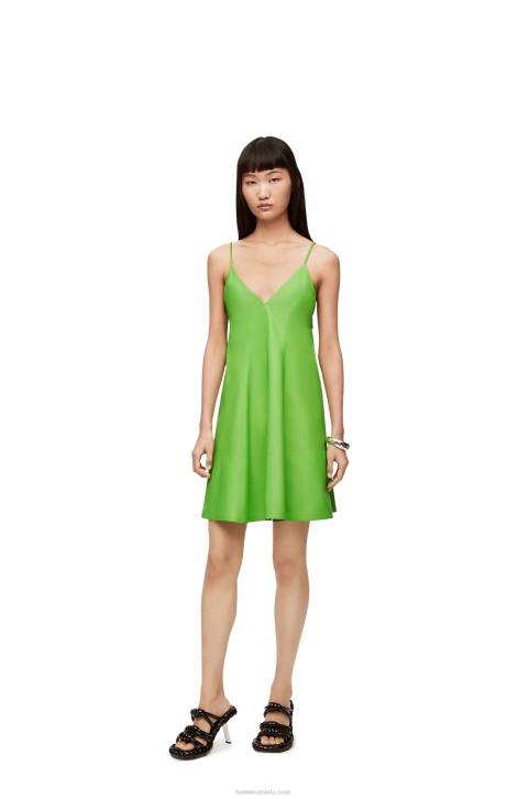 Loewe Anthurium strappy dress in nappa 688V1067 Women Fluo Green