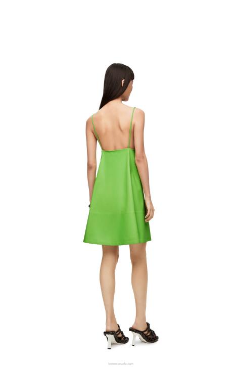 Loewe Anthurium strappy dress in nappa 688V1067 Women Fluo Green