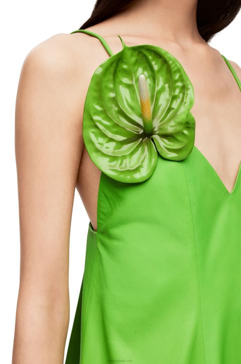 Loewe Anthurium strappy dress in nappa 688V1067 Women Fluo Green