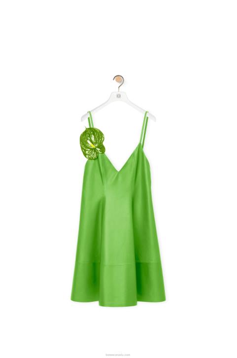 Loewe Anthurium strappy dress in nappa 688V1067 Women Fluo Green