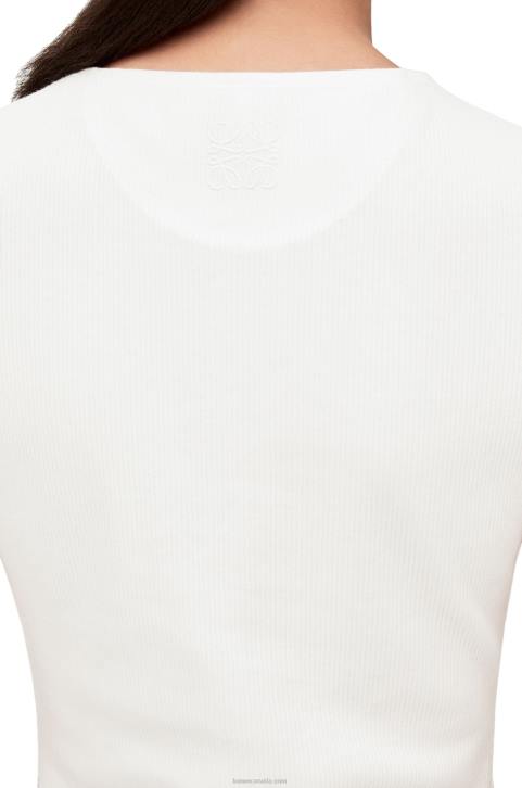Loewe Anthurium tank dress in ribbed cotton jersey 688V1072 Women White/Red