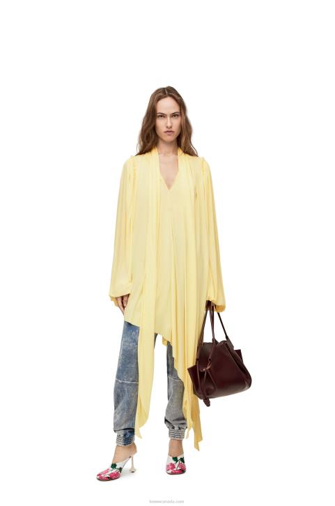 Loewe Asymmetric dress in viscose crepe jersey 688V1085 Women Vanilla