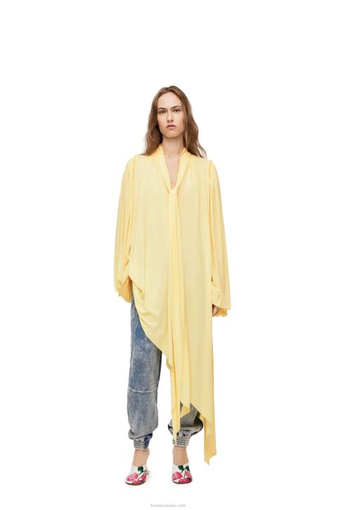 Loewe Asymmetric dress in viscose crepe jersey 688V1085 Women Vanilla