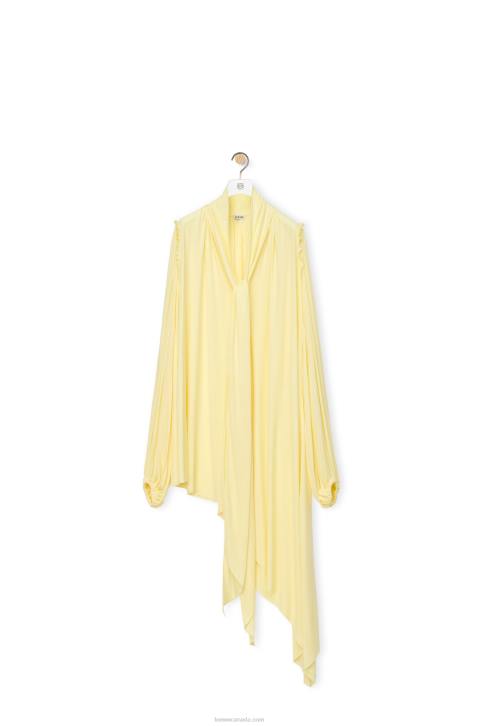 Loewe Asymmetric dress in viscose crepe jersey 688V1085 Women Vanilla