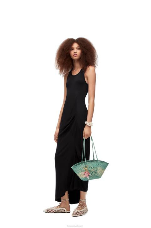 Loewe Asymmetric tank dress in viscose 688V1060 Women Black