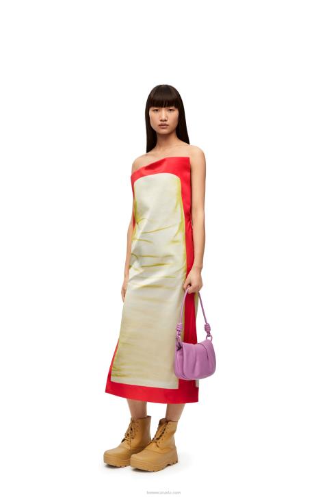Loewe Bustier dress in technical satin 688V1032 Women Yellow/Red