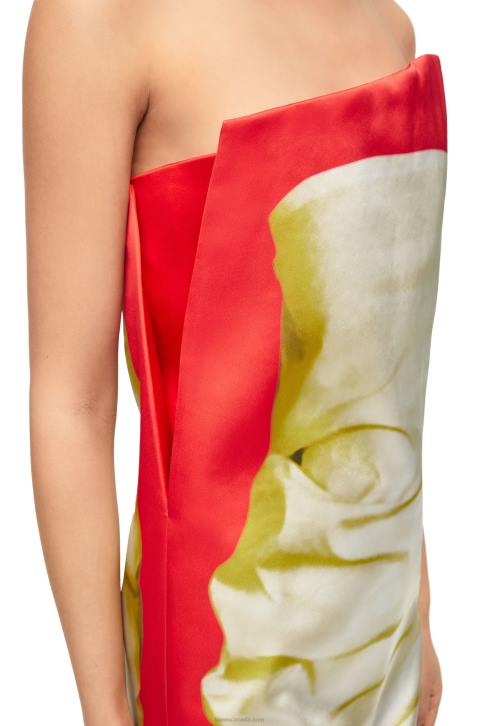 Loewe Bustier dress in technical satin 688V1032 Women Yellow/Red