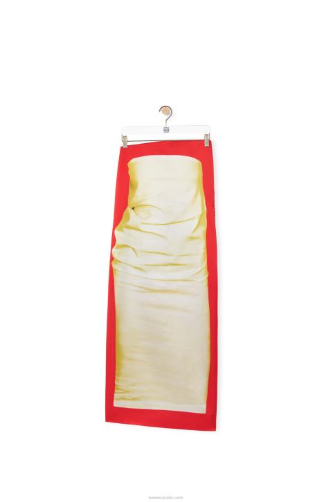 Loewe Bustier dress in technical satin 688V1032 Women Yellow/Red
