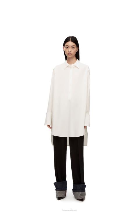 Loewe Deconstructed shirt dress in cotton 688V1095 Women Optic White