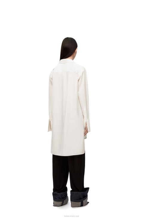 Loewe Deconstructed shirt dress in cotton 688V1095 Women Optic White