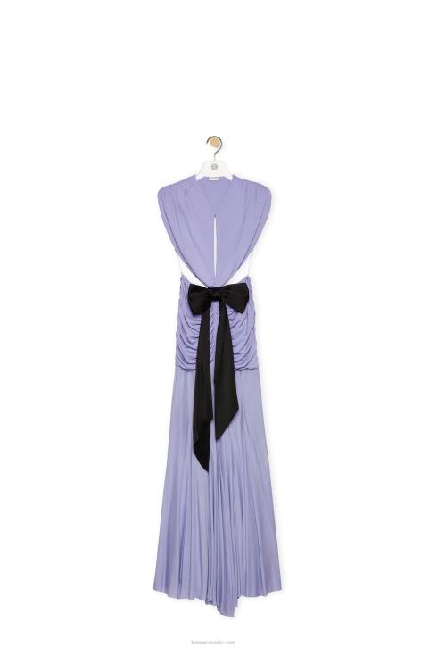Loewe Draped bow dress in crepe jersey 688V1073 Women Lilac