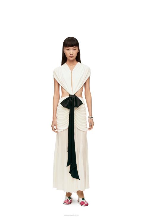 Loewe Draped bow dress in crepe jersey 688V1077 Women White