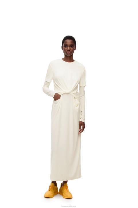 Loewe Draped dress in crepe jersey 688V1093 Women White