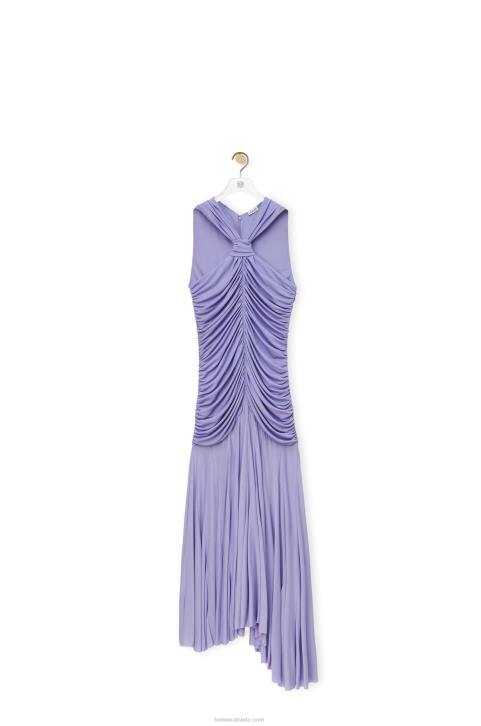 Loewe Draped long dress in crepe jersey 688V1069 Women Lilac