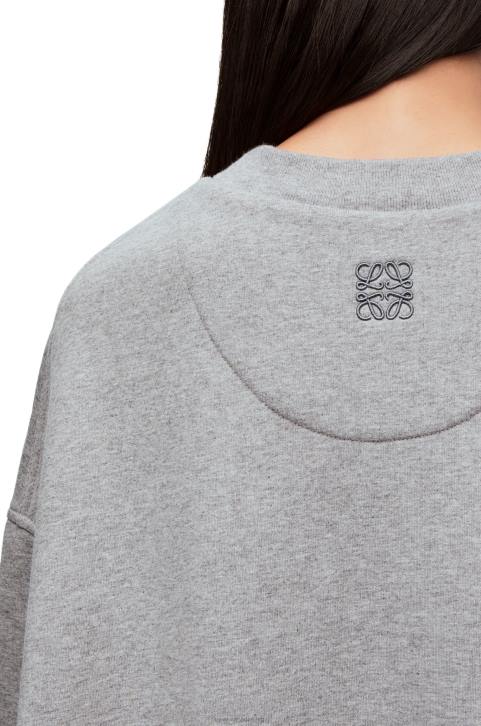 Loewe Elongated sweatshirt dress in cotton fleece 688V1084 Women Ash