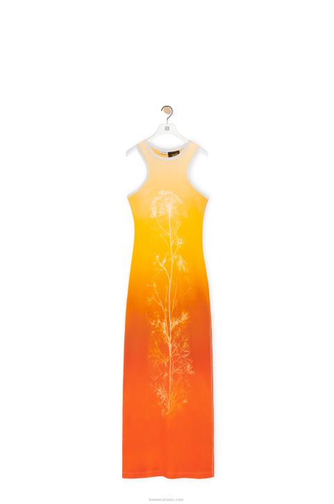 Loewe Fennel tank dress in cotton 688V1041 Women Yellow/Orange