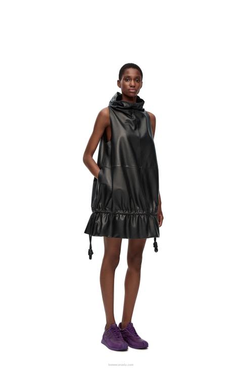 Loewe Flamenco dress in nappa 688V1100 Women Black