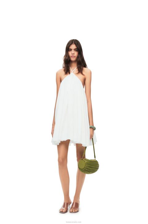 Loewe Halterneck dress in linen 688V1054 Women White