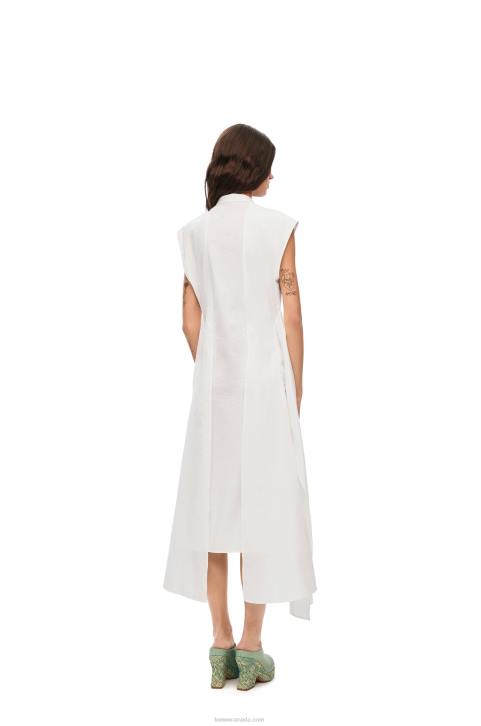 Loewe Knot shirt dress in cotton 688V1049 Women Optic White