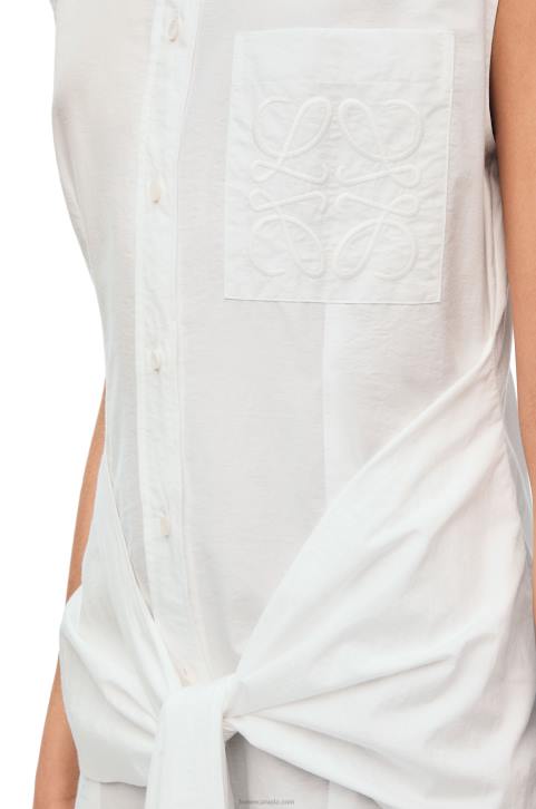 Loewe Knot shirt dress in cotton 688V1049 Women Optic White