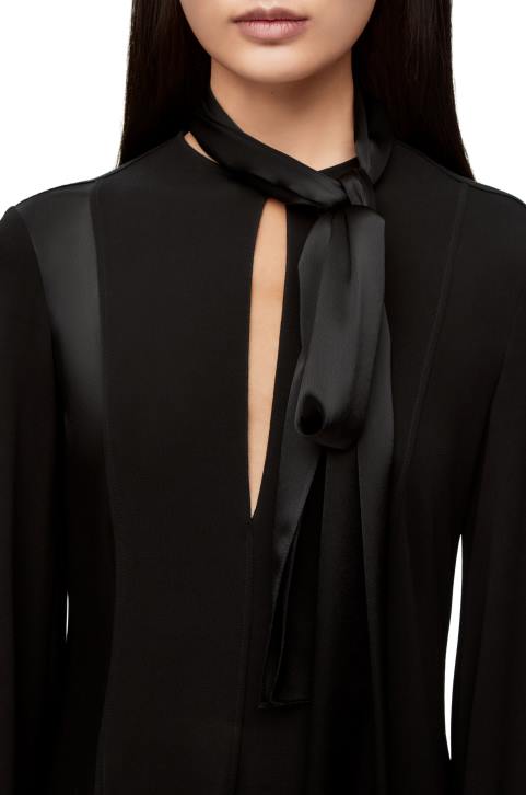 Loewe Lavalliere dress in crepe jersey and crepe satin 688V1062 Women Black